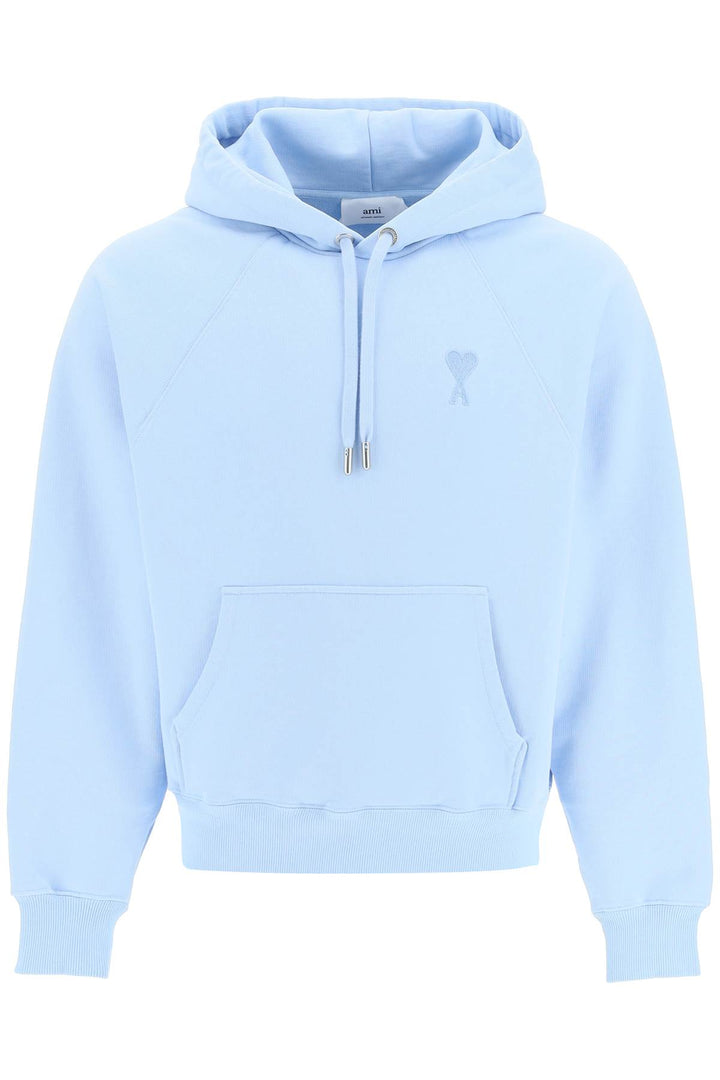 Hoodie With Logo Embroidery Detail - Ami Paris - Men