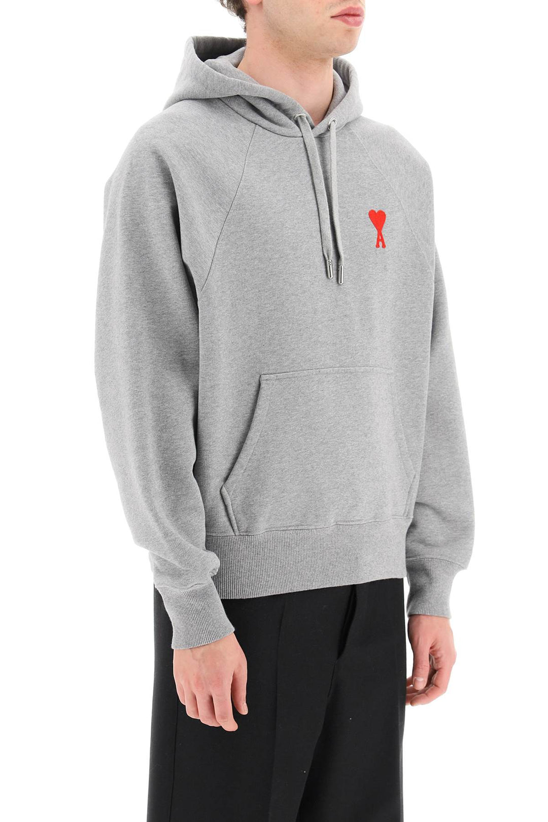 Hoodie With Logo Embroidery Detail - Ami Paris - Men