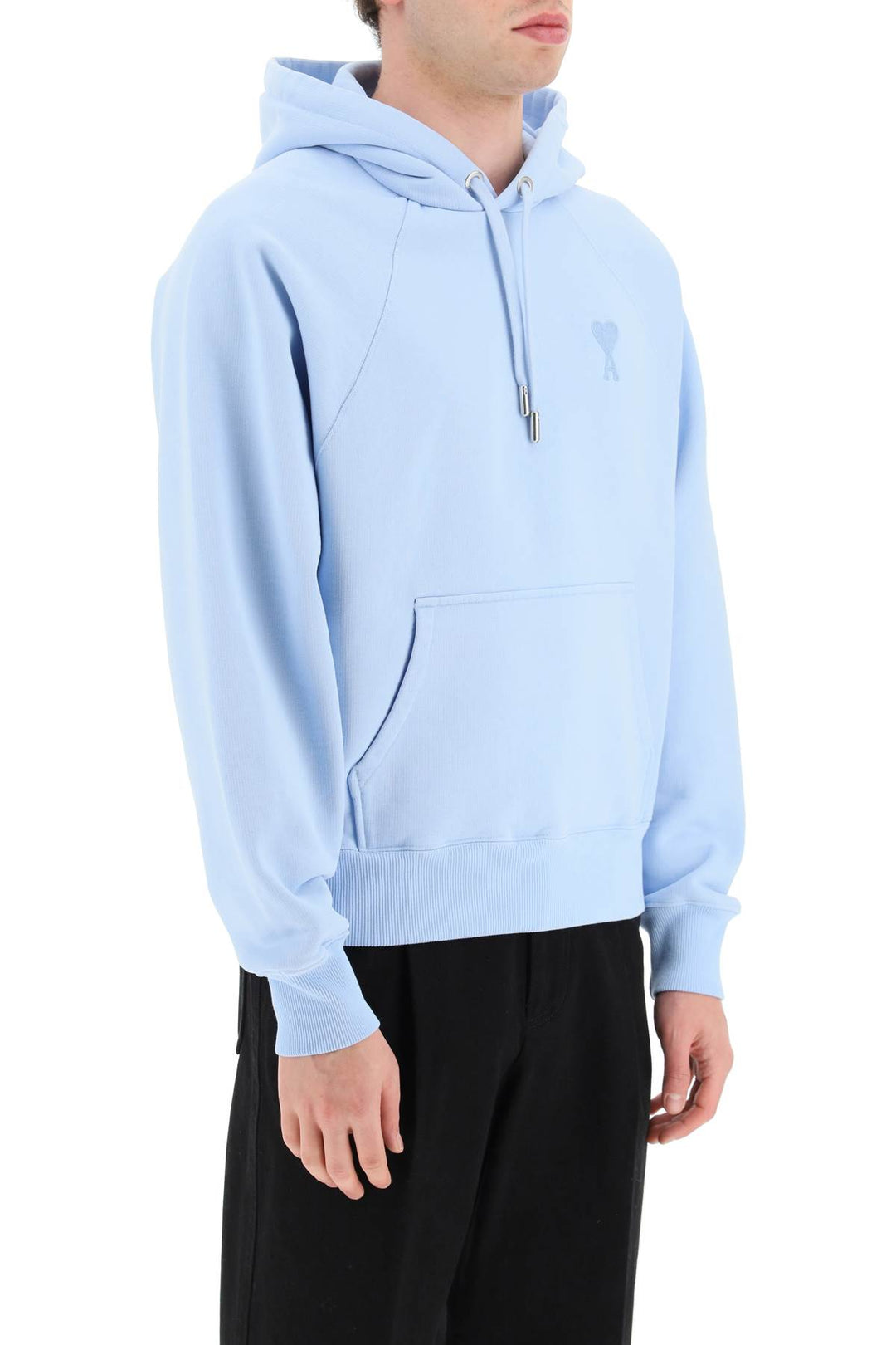 Hoodie With Logo Embroidery Detail - Ami Paris - Men