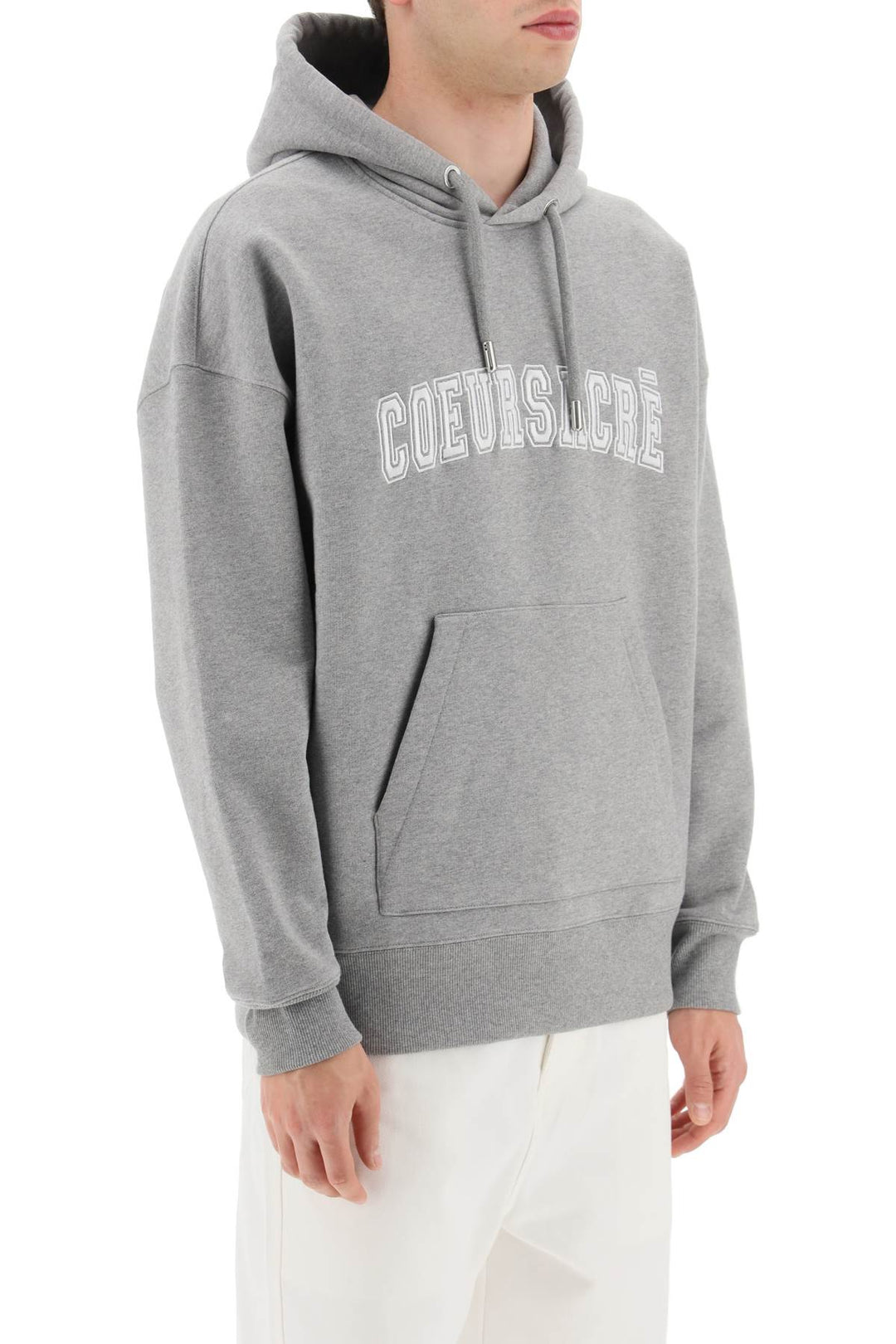 Hoodie With Lettering Embroidery - Ami Paris - Men