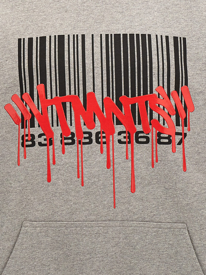 Graffiti Big Barcode Sweatshirt Gray