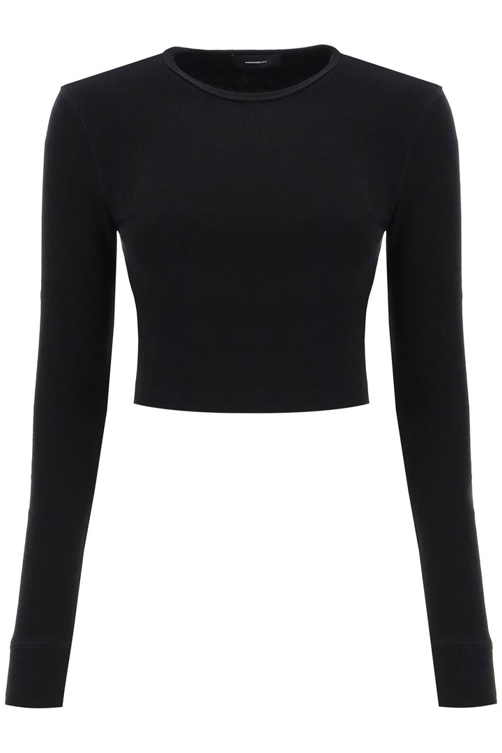 Hb Long Sleeved Cropped T Shirt - Wardrobe.Nyc - Women