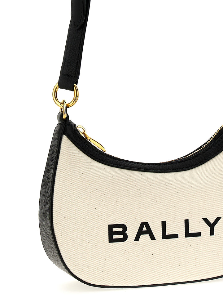 Bar Ellipse Crossbody Bags White/Black