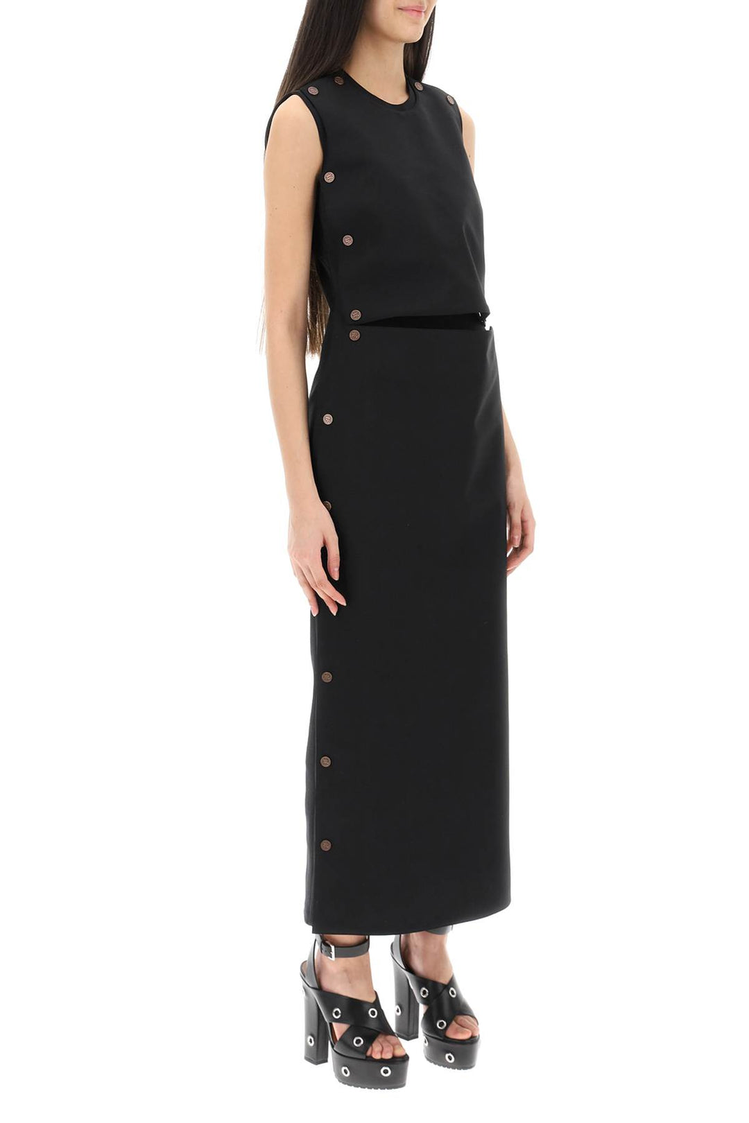 Dual Material Maxi Dress With Snap Panels - Y/Project - Women