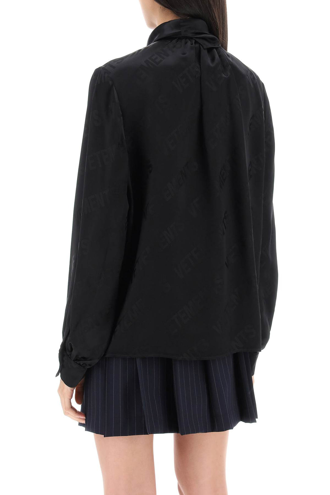 Scarf Collar Monogram Blouse - Vetements - Women