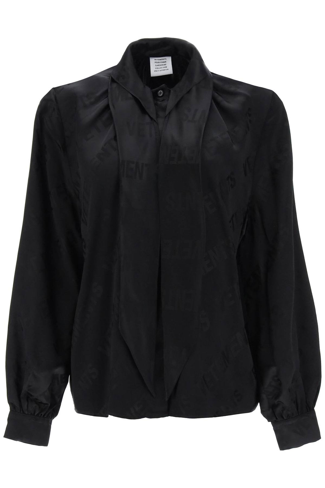 Scarf Collar Monogram Blouse - Vetements - Women