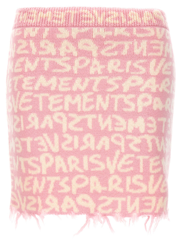 Graffiti Monogram Skirts Pink