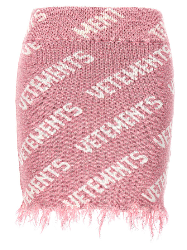 Iconic Lurex Monogram Skirts Pink