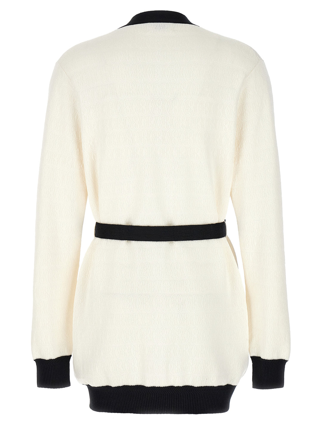 Bally Jacquard Logo Cardigan Sweaters and Cardigans - White/Black | 30b0ee737897a26e3273d57eb54c4b2dd8d0f236