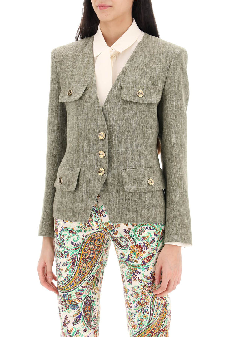 Giacca Sagomata Con Spalle Imbottite - Etro - Women