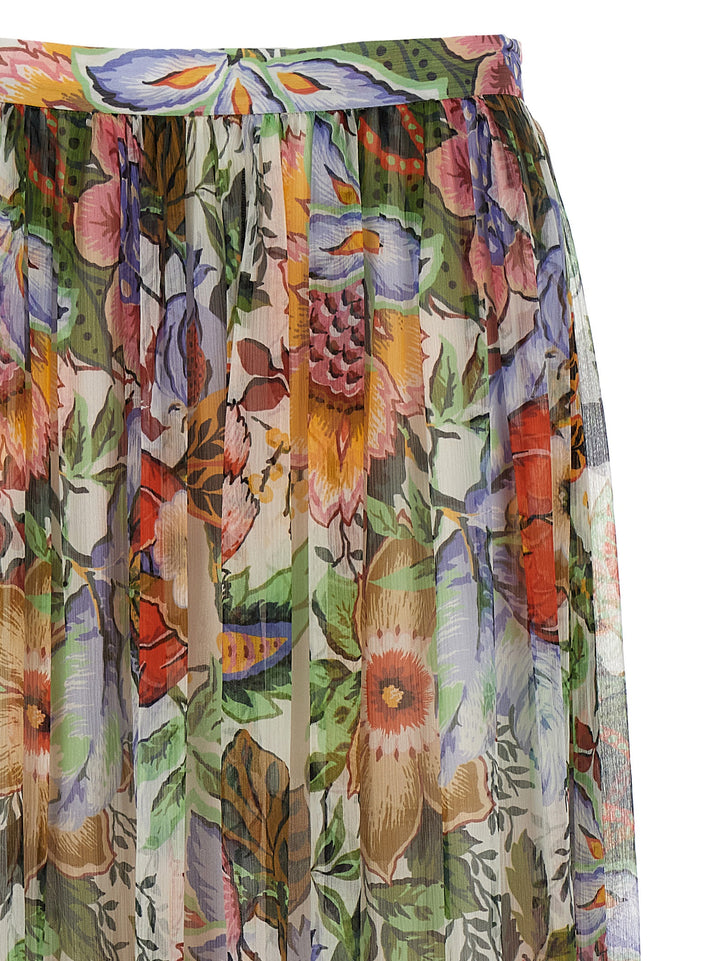 Long Floral Skirt Skirts Multicolor