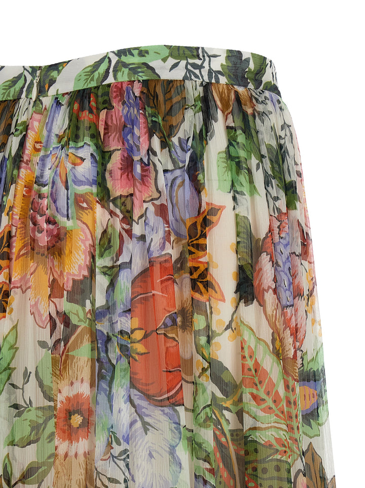 Long Floral Skirt Skirts Multicolor