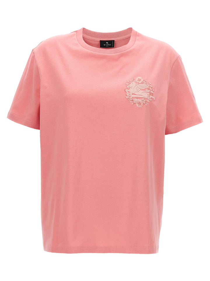 Logo Embroidery T-Shirt Pink