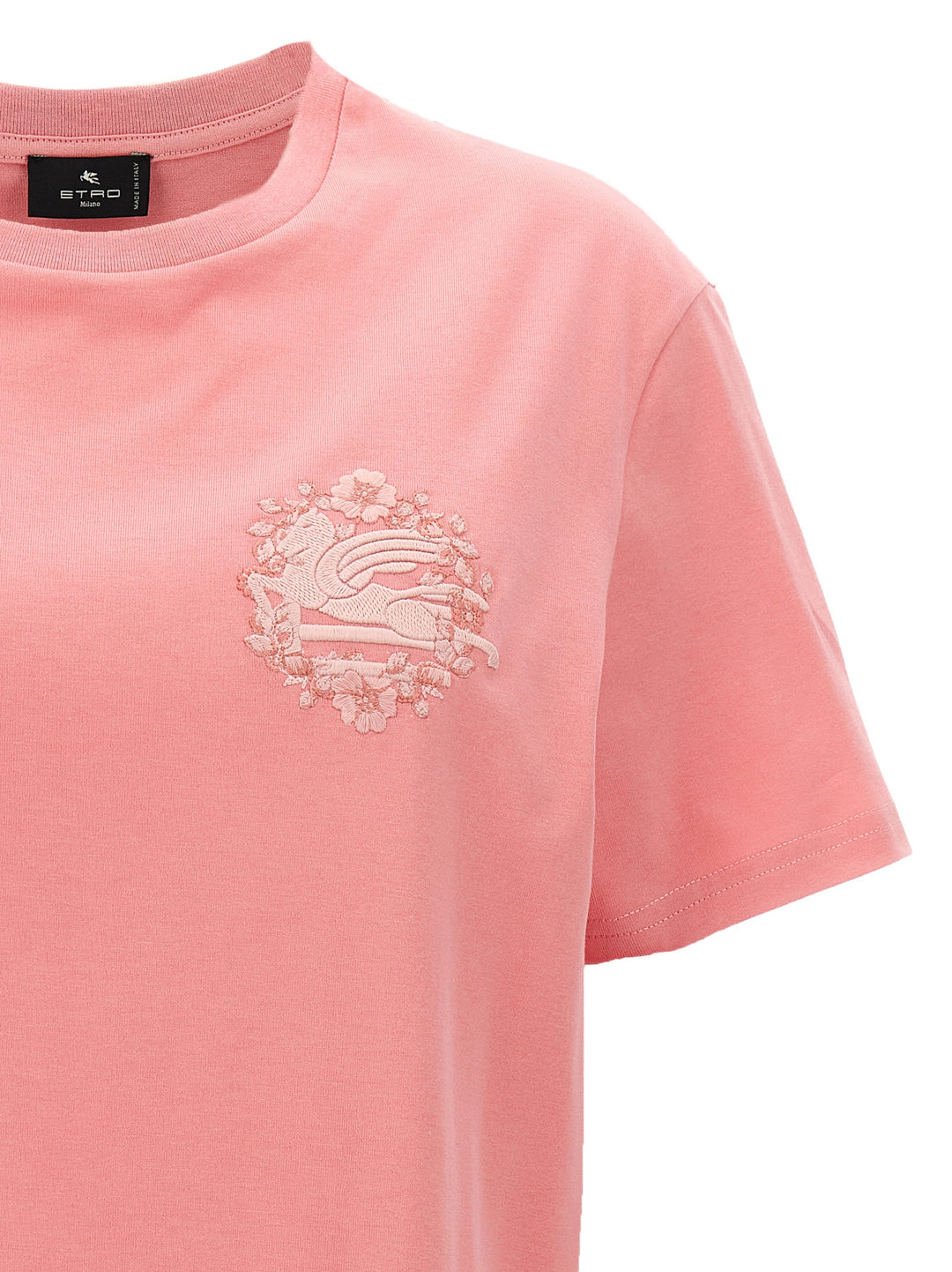 Logo Embroidery T-Shirt Pink