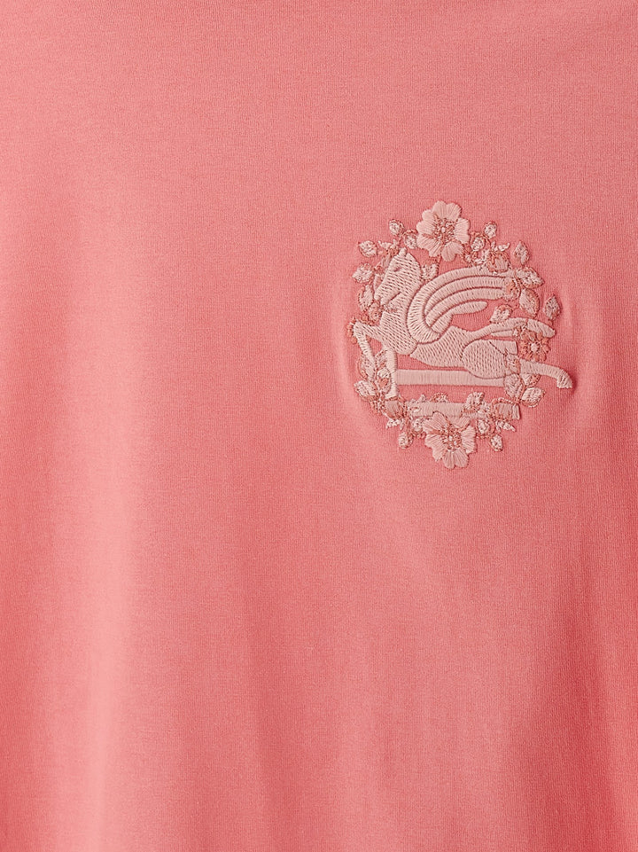 Logo Embroidery T-Shirt Pink