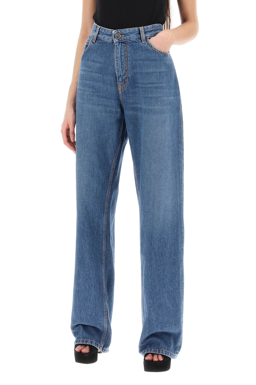 Jeans Baggy A Vita Bassa - Etro - Women