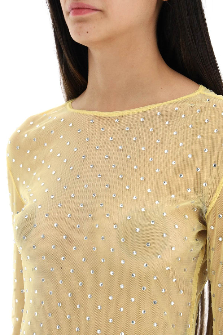 'Desta' Rhinestone Mesh Top - Siedres - Women