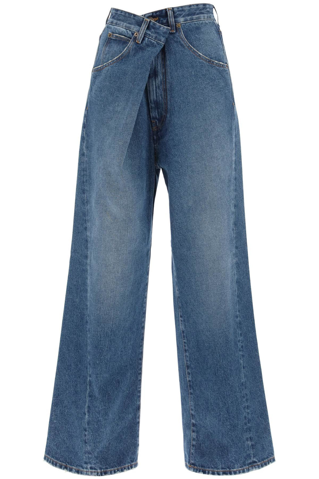 'Ines' Baggy Jeans With Folded Waistband - Darkpark - Women