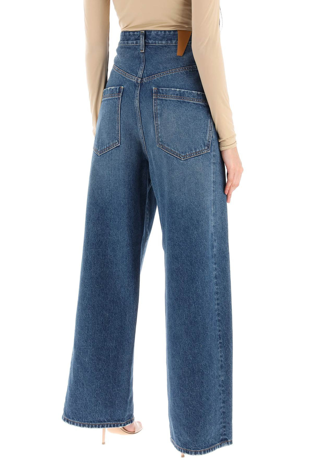 'Ines' Baggy Jeans With Folded Waistband - Darkpark - Women