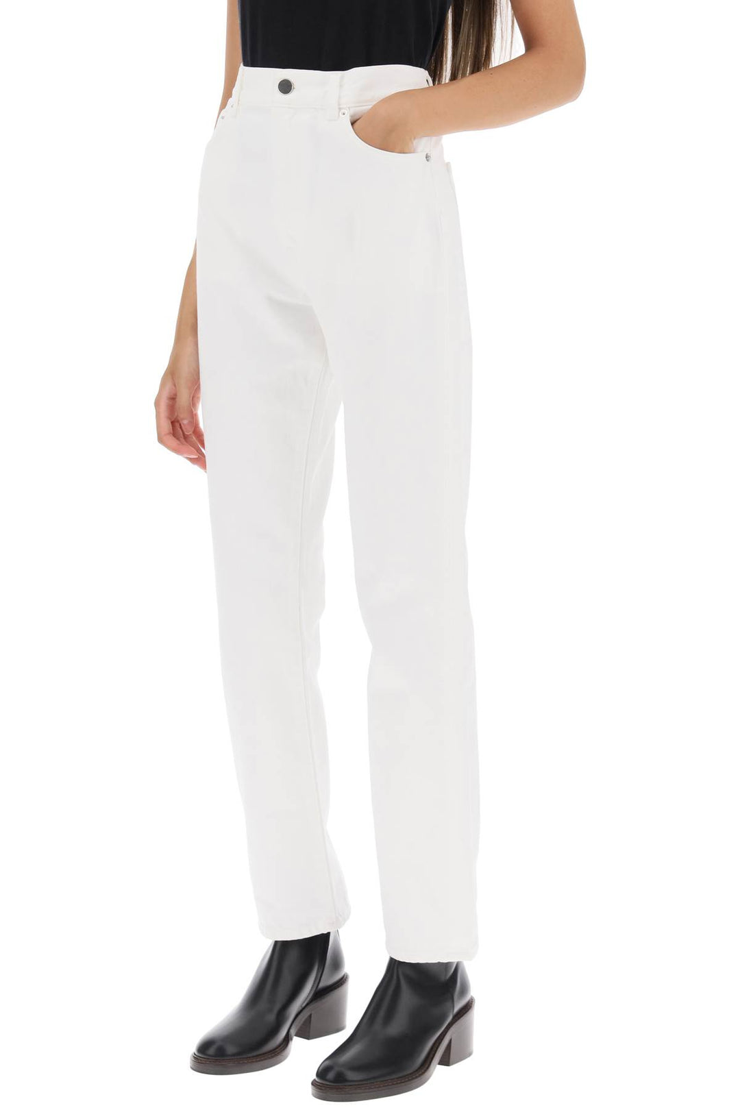 Cropped Straight Cut Jeans - Loulou Studio - Women