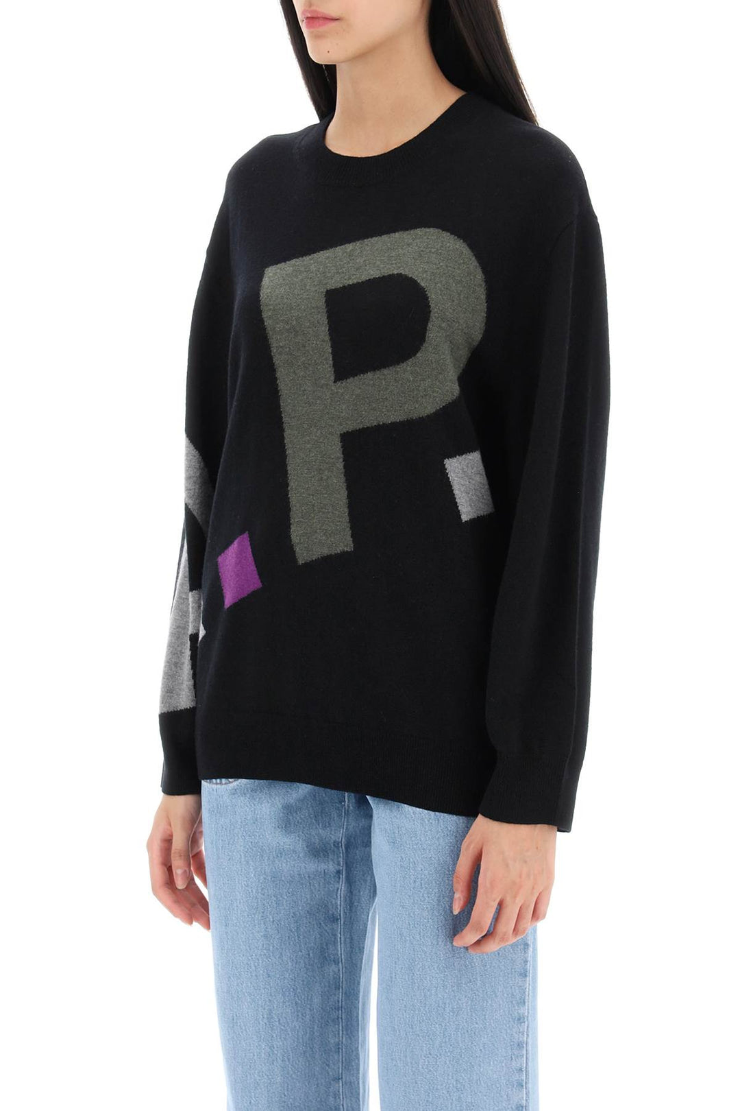 Sweater In Virgin Wool With Logo Pattern - A.P.C. - Women