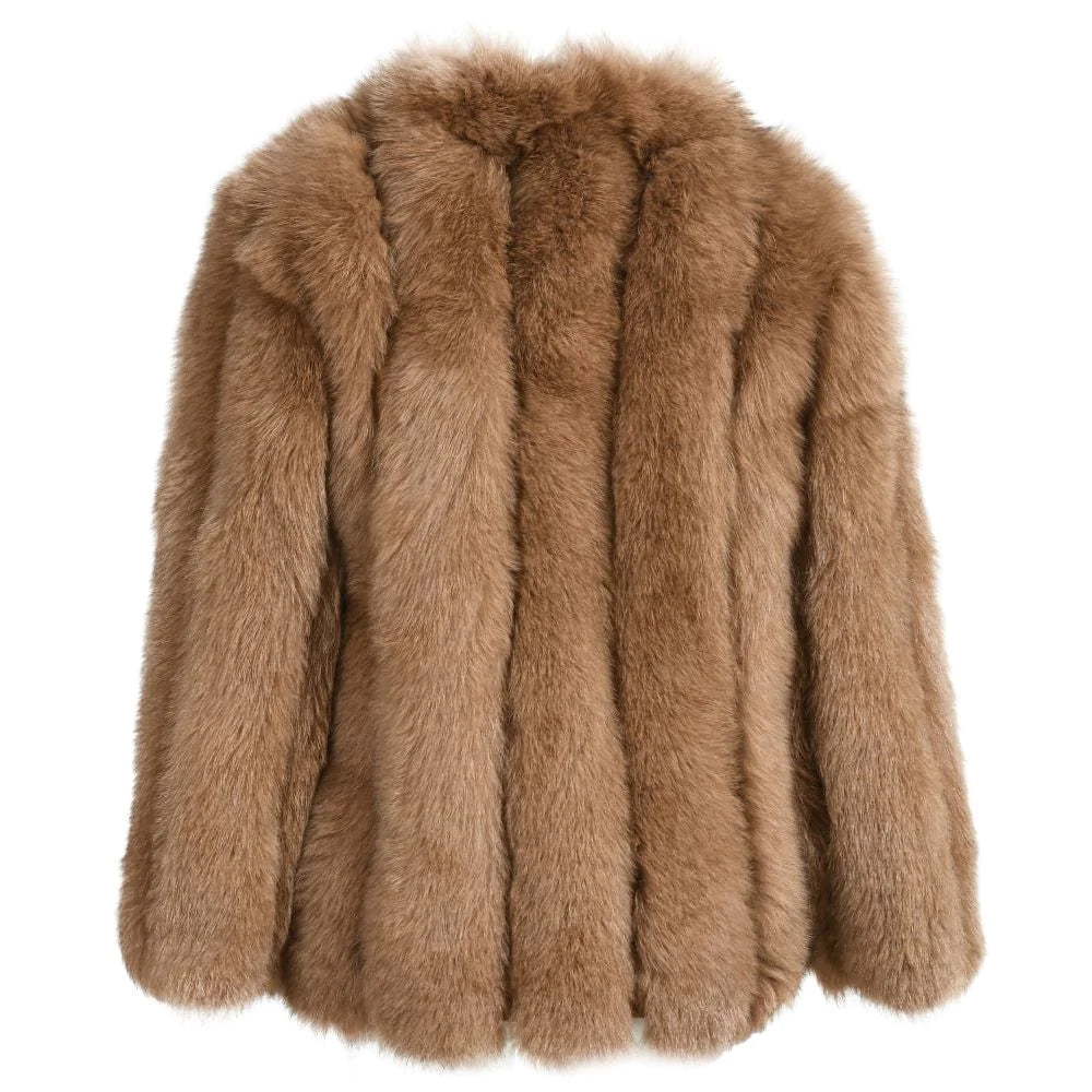 Reine Camel Fox Fur Jacket