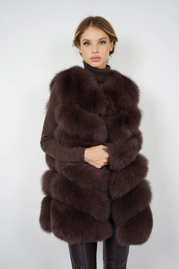 Roxanne Brown Fox Fur Vest