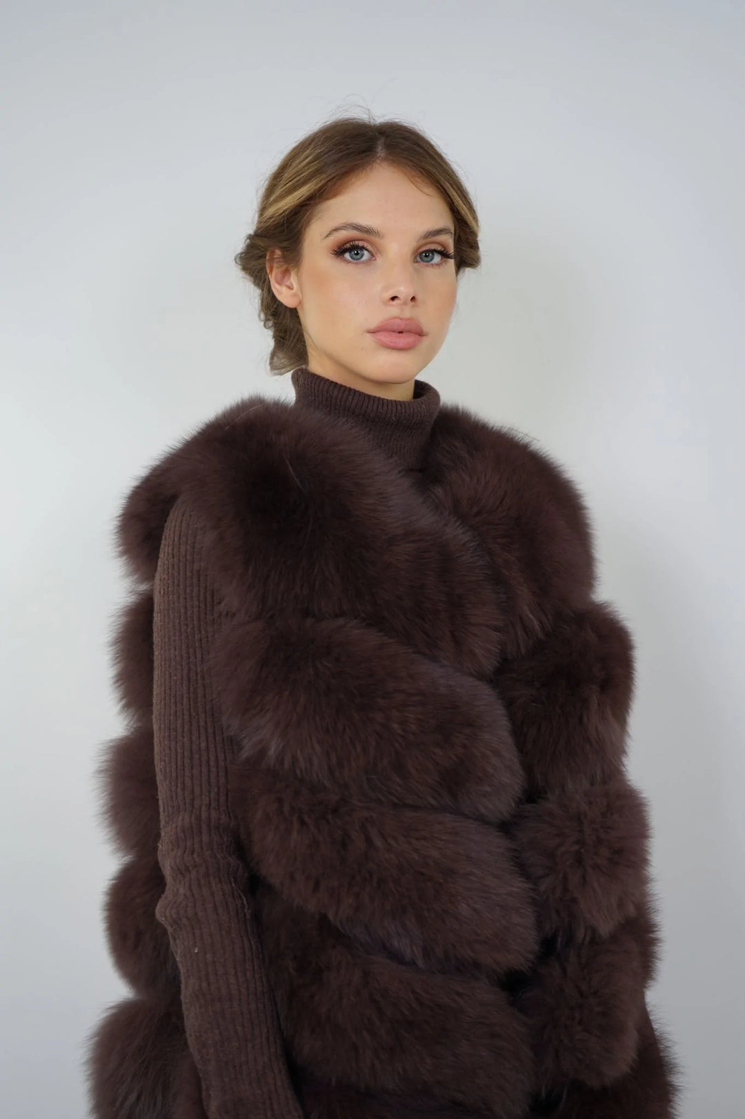 Roxanne Brown Fox Fur Vest