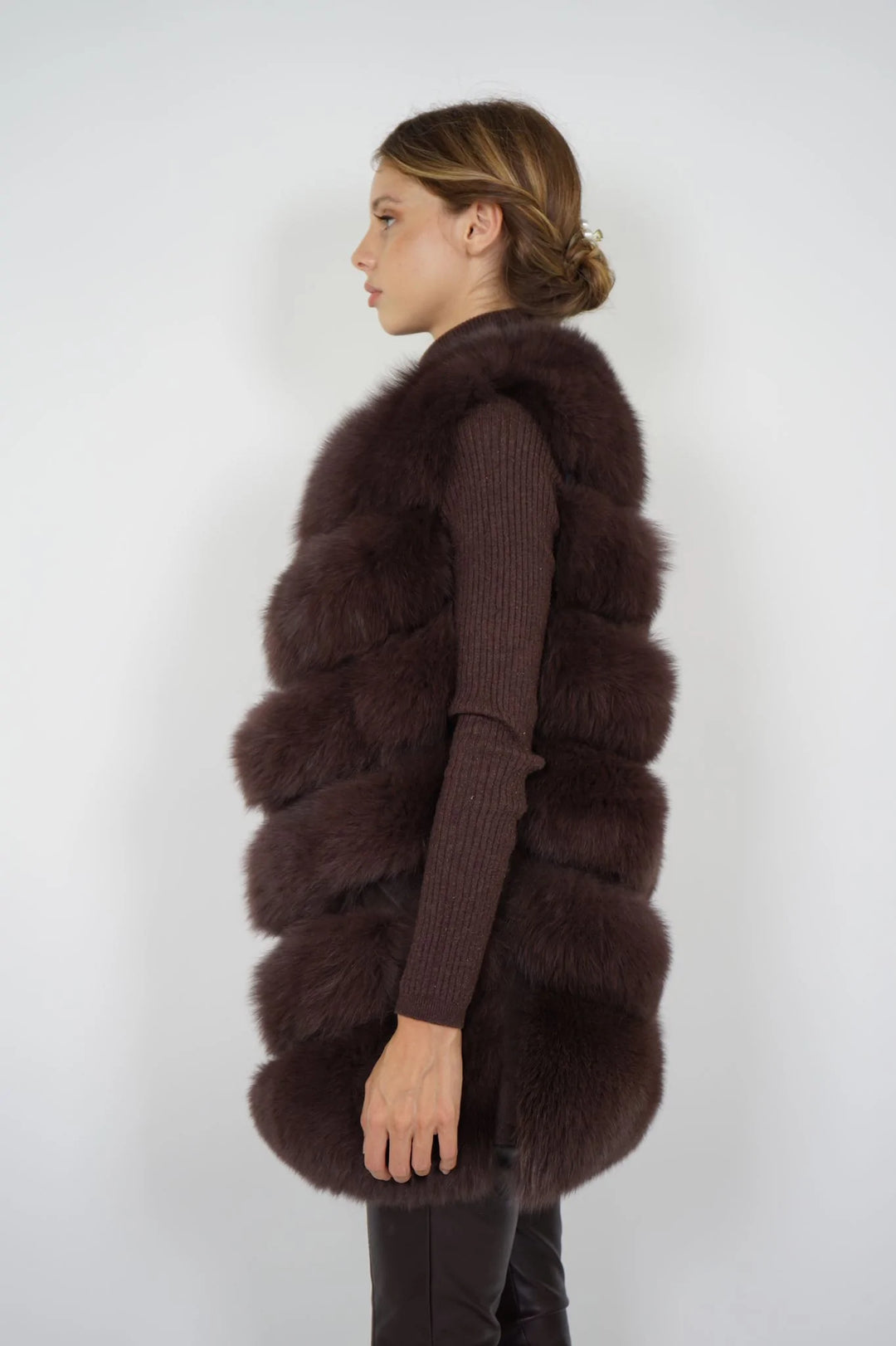 Roxanne Brown Fox Fur Vest