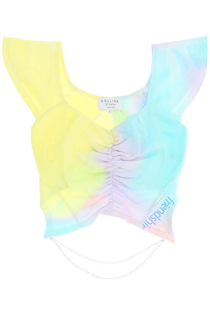 'Regina' Tie Dye Top With Rhinestone Chain - Collina Strada - Women