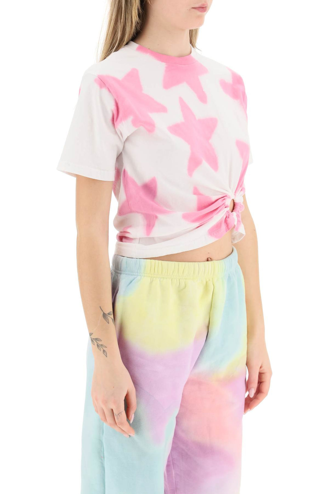 Tie Dye Star T Shirt With O Ring Detail - Collina Strada - Women