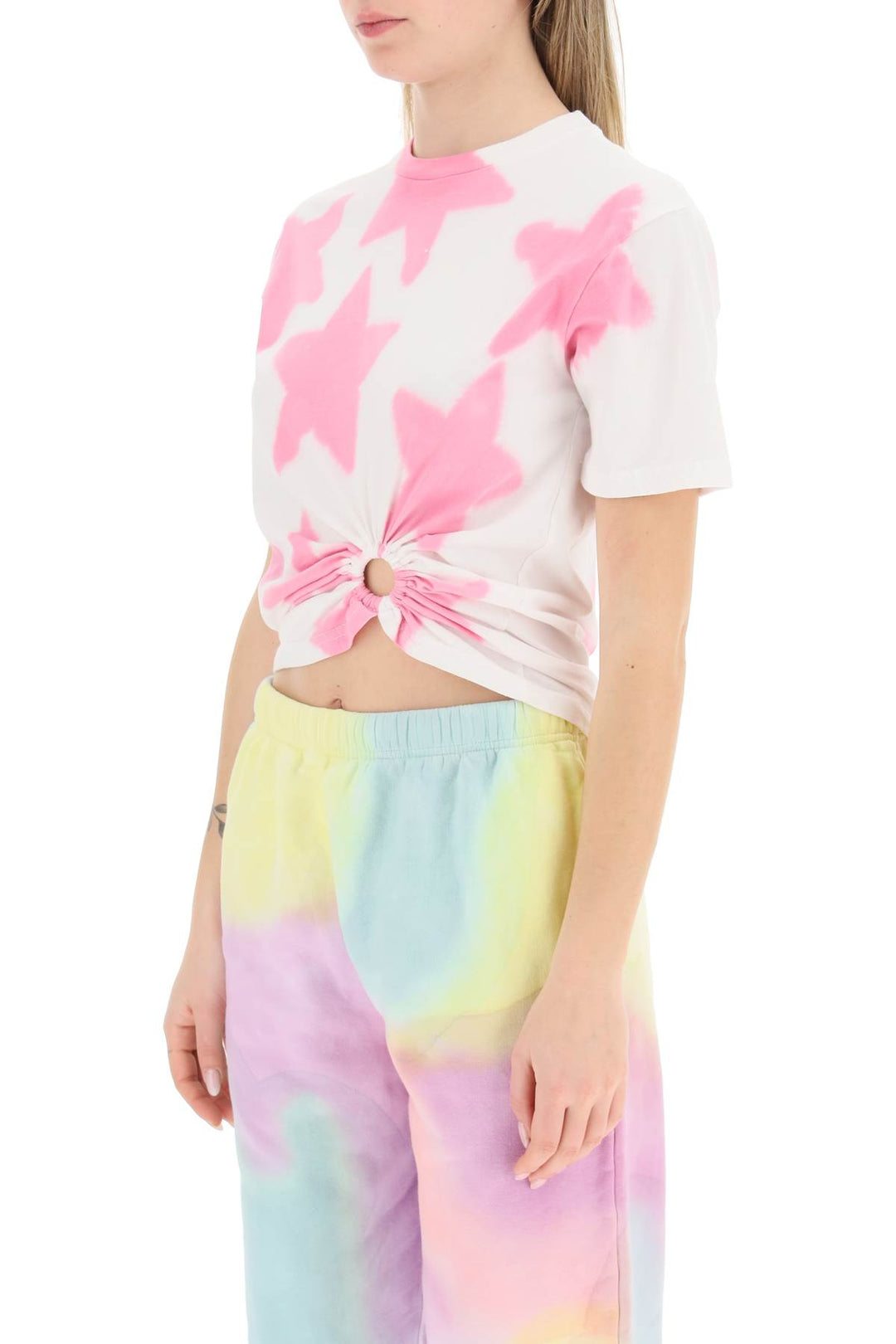 Tie Dye Star T Shirt With O Ring Detail - Collina Strada - Women