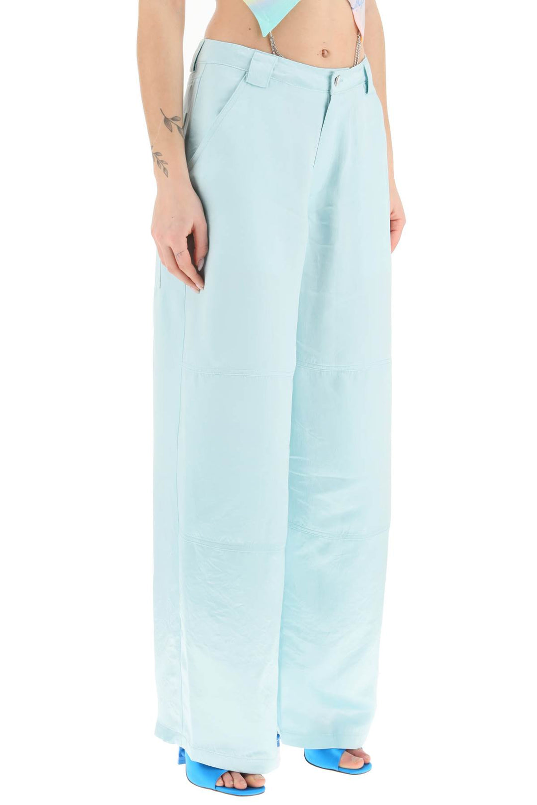 Wide Leg Satin Pants - Collina Strada - Women