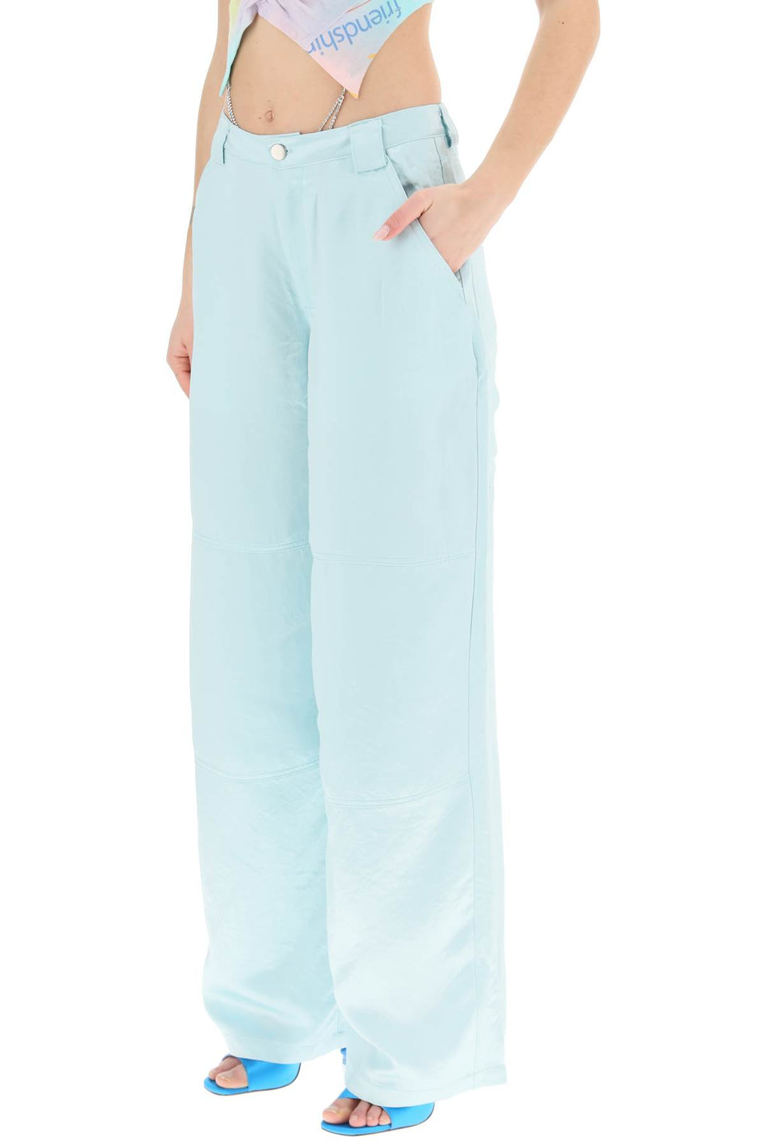 Wide Leg Satin Pants - Collina Strada - Women