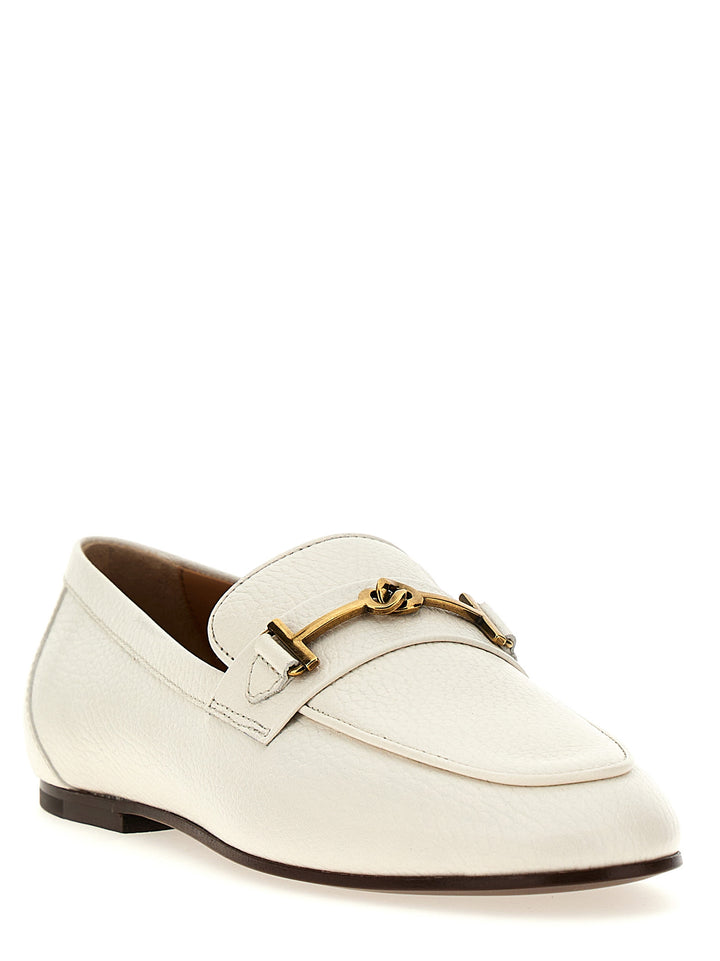 T Ring Detail Loafers White