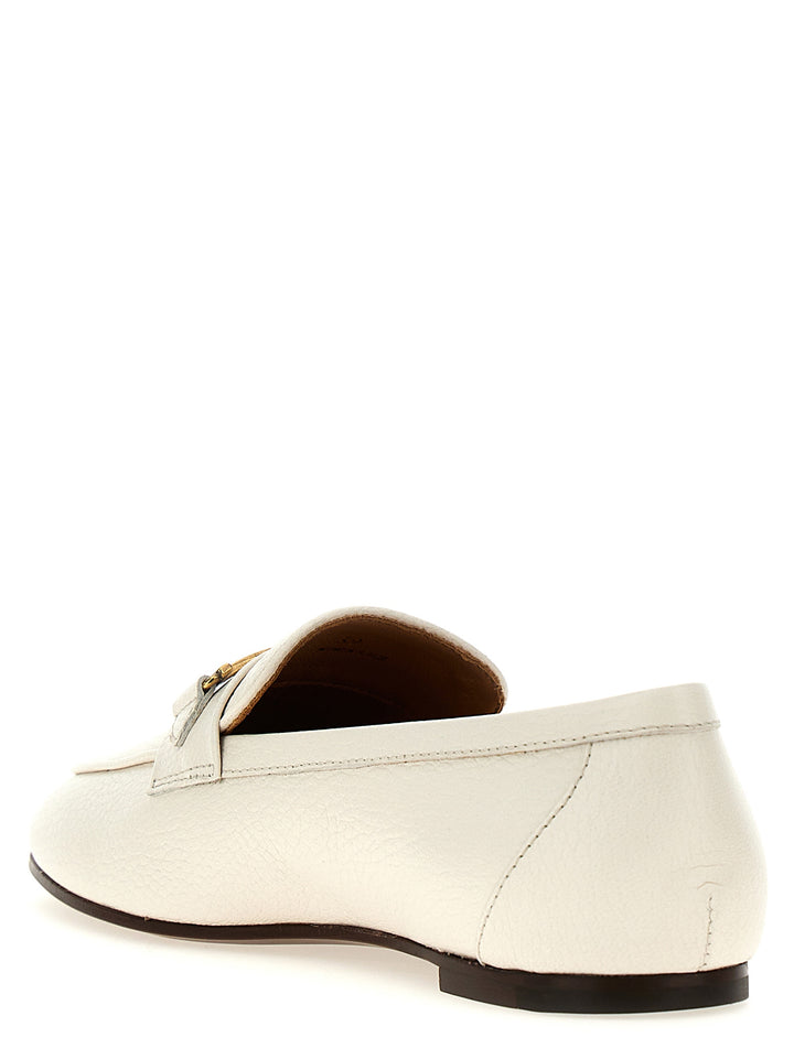 T Ring Detail Loafers White