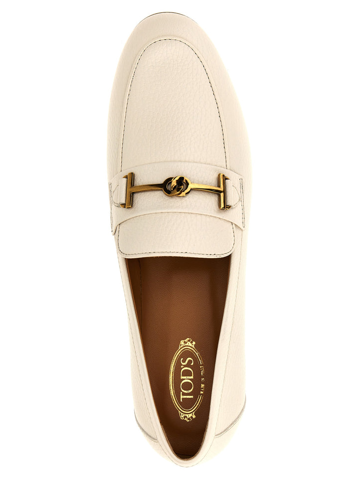 T Ring Detail Loafers White