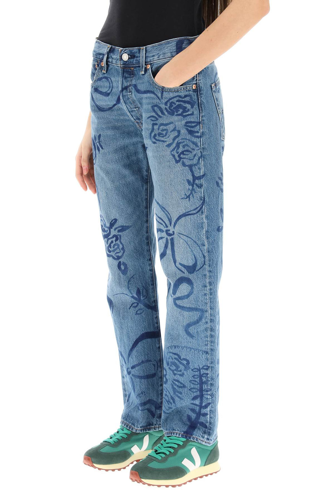 Upcycled Levi's 501's In Laurel Ashleigh Floral - Collina Strada - Women