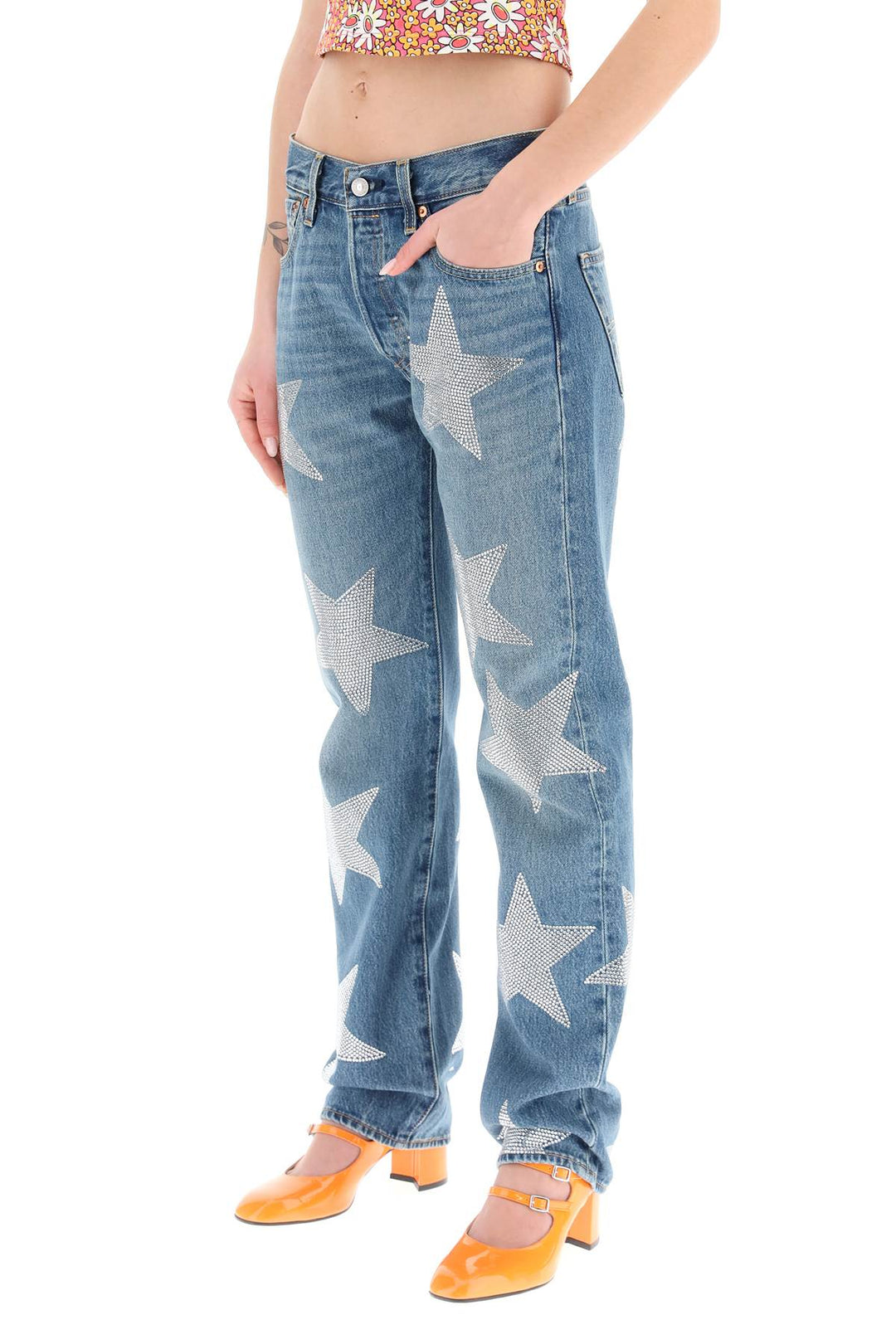 'Rhinestone Star' Jeans X Levis - Collina Strada - Women