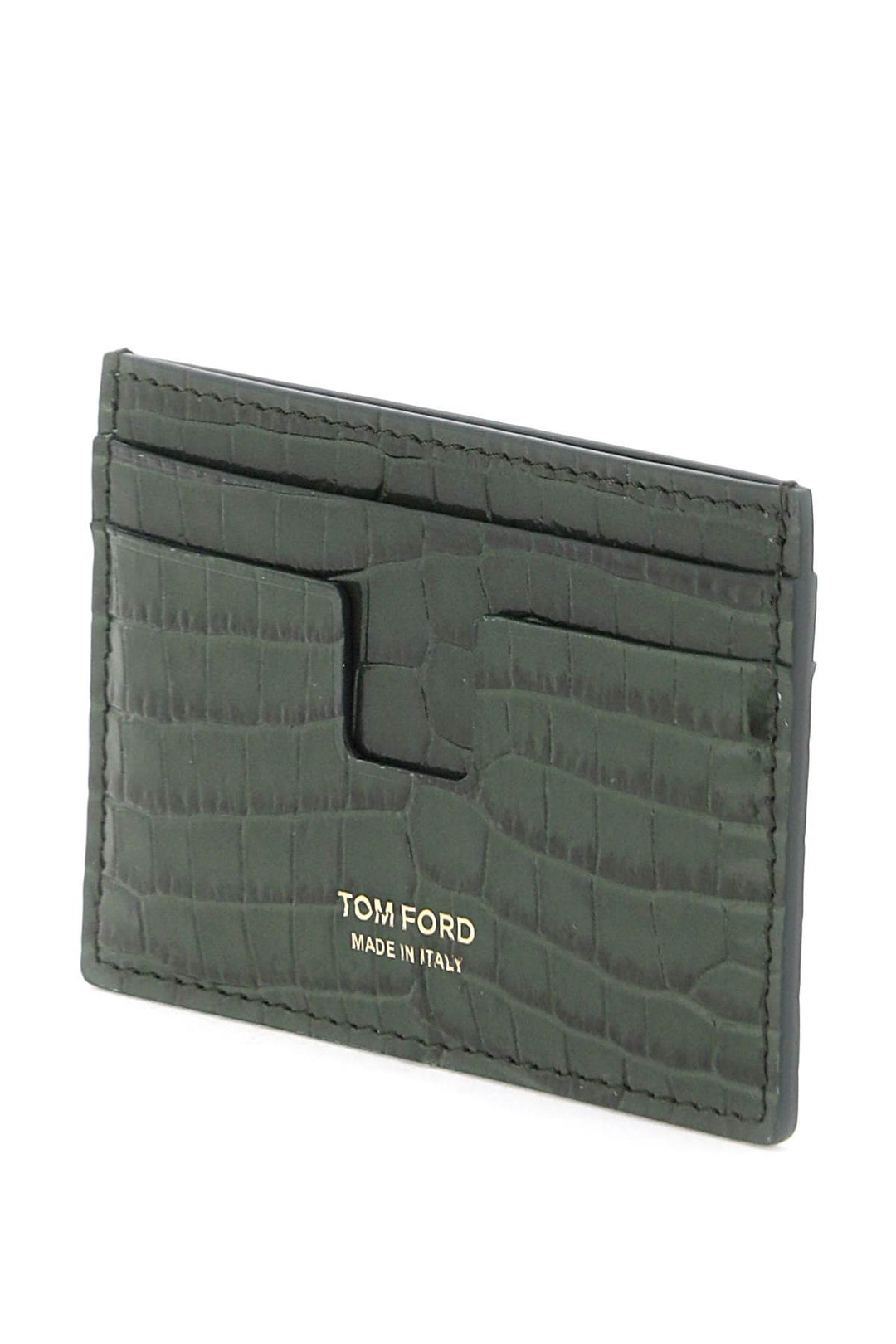 Croco Embossed Leather Card Holder - Tom Ford - Men