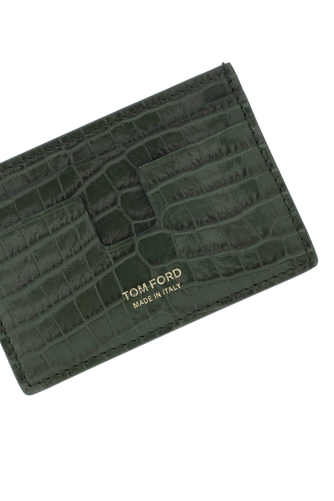 Croco Embossed Leather Card Holder - Tom Ford - Men