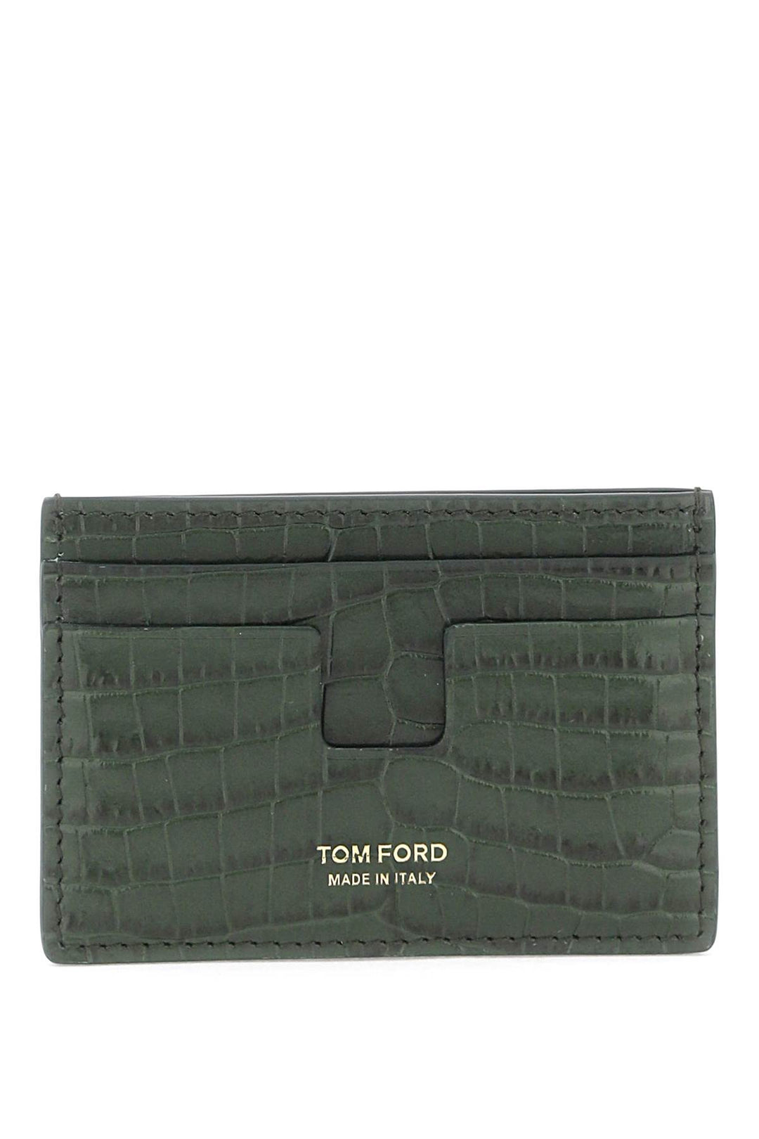 Croco Embossed Leather Card Holder - Tom Ford - Men