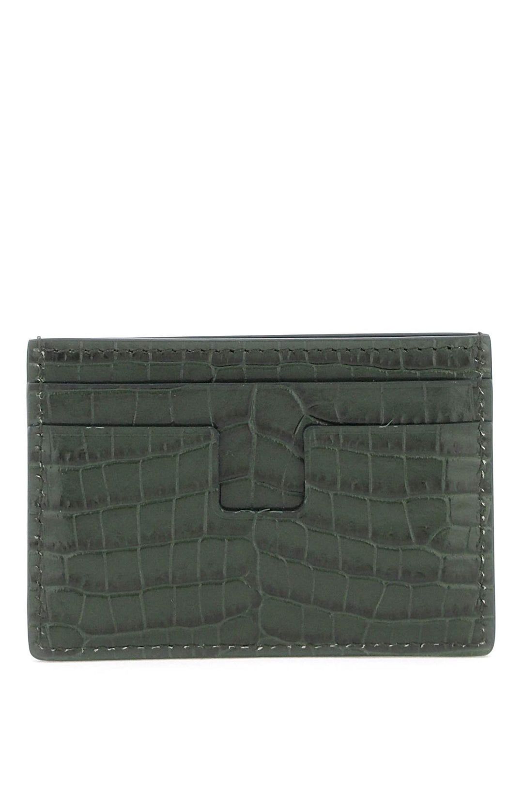 Croco Embossed Leather Card Holder - Tom Ford - Men