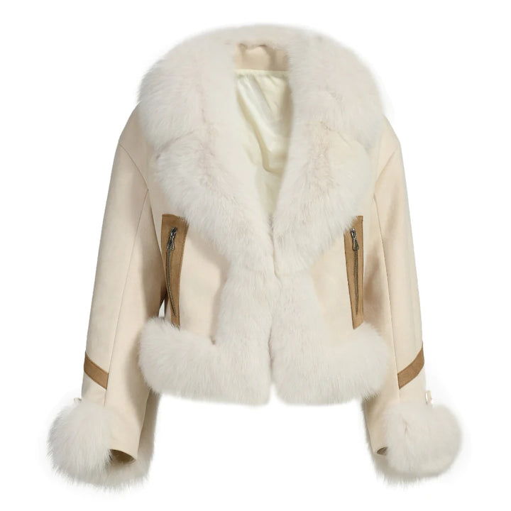 Rossella Jacket in White Suede