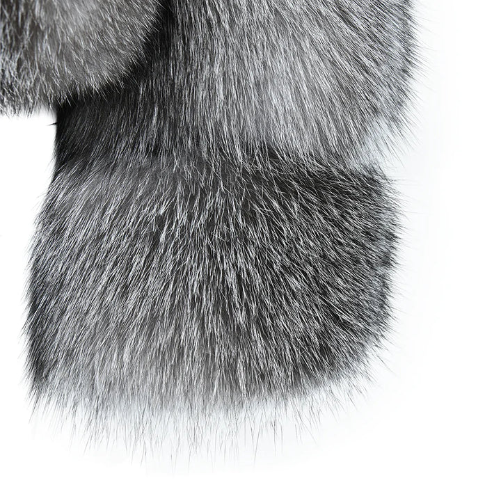 Rouge Natural Grey Fox Fur Jacket