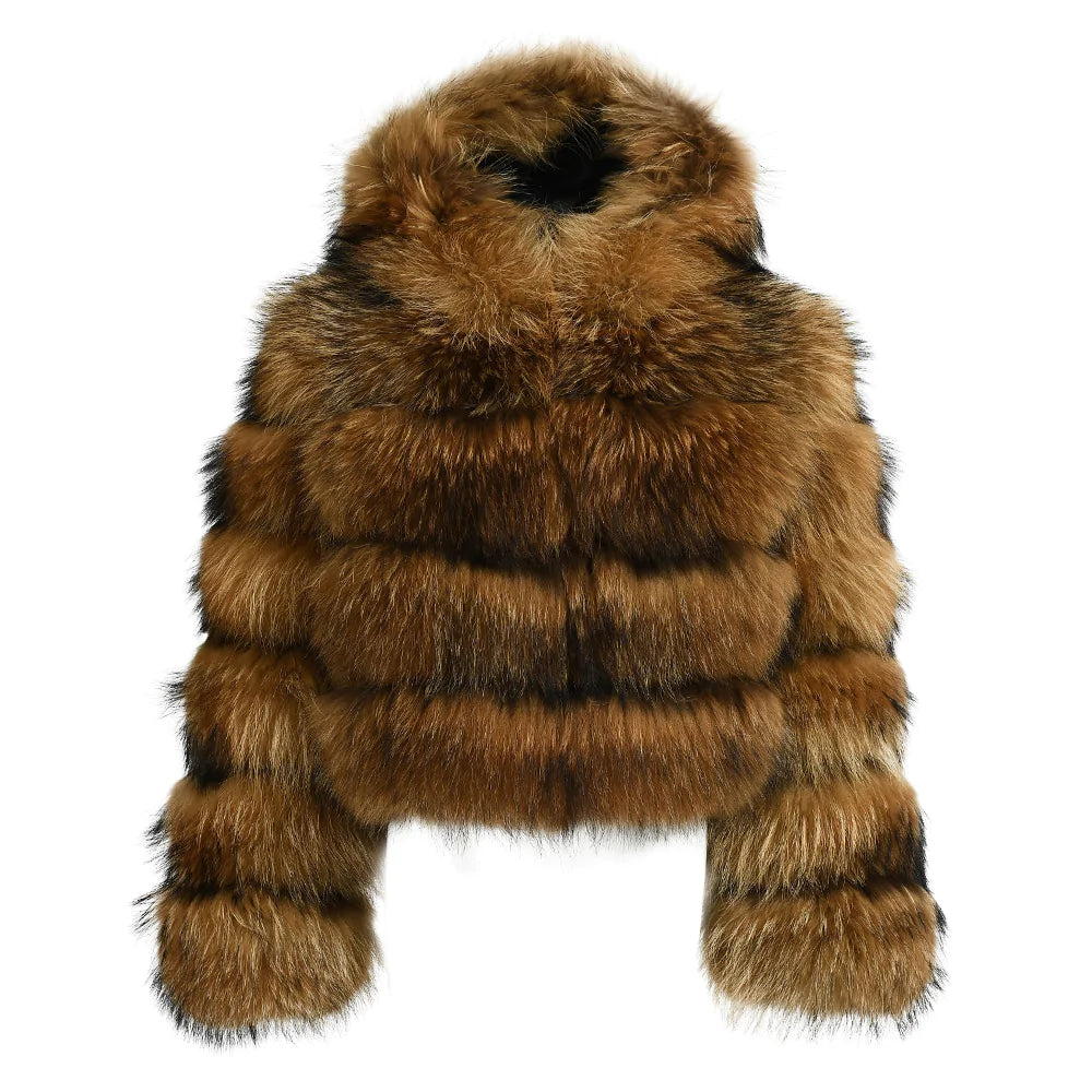 Raton Brown Jacket in Raccoon Fur