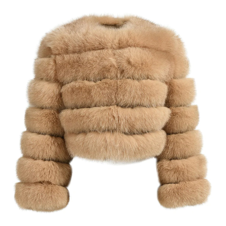 Rouge Camel Fox Fur Jacket