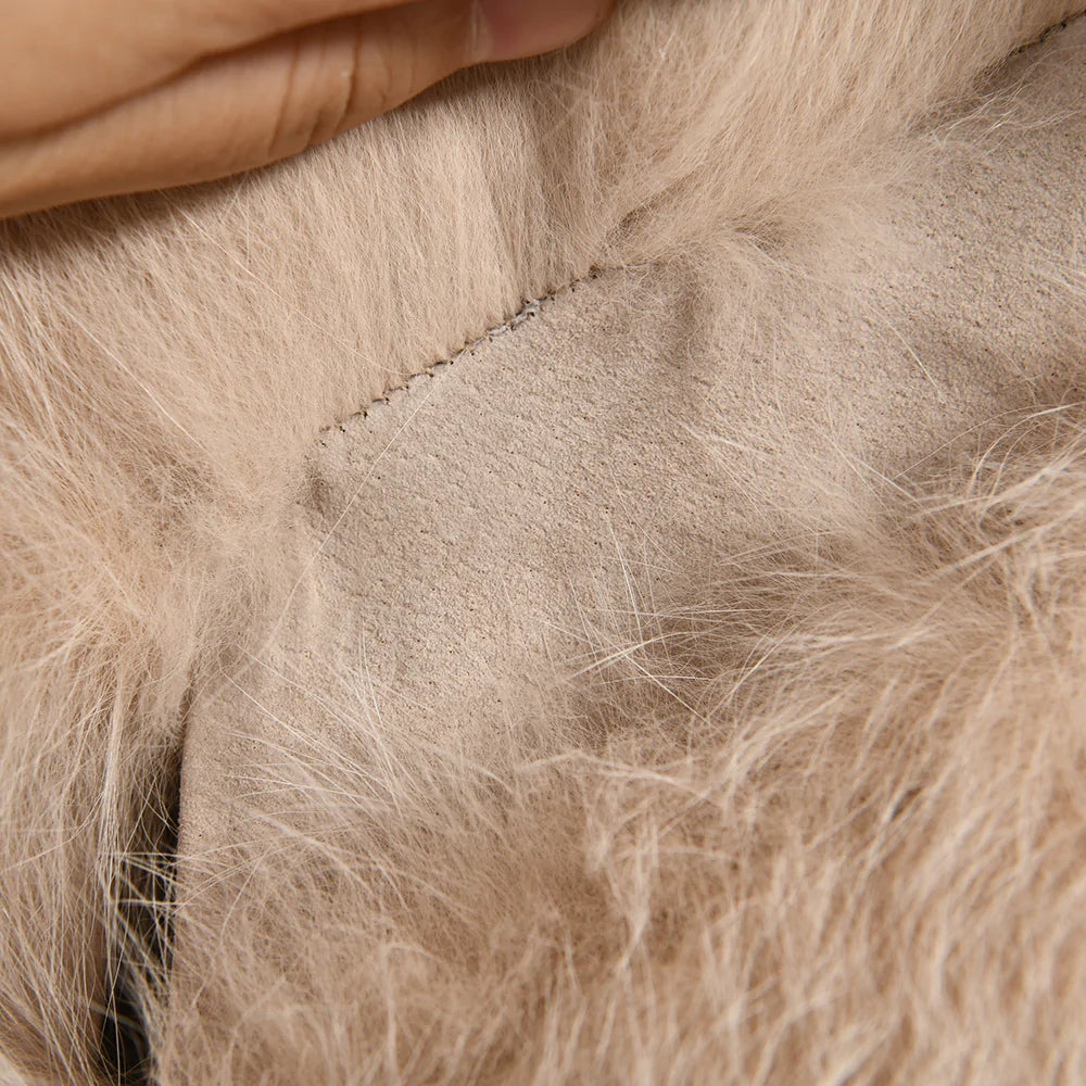 Ami Beige Fox Fur Vest