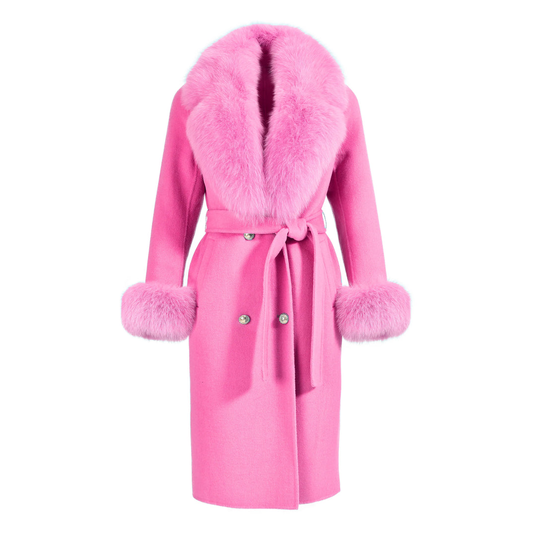 Coat Chic Fucsia Mixed Cashmere