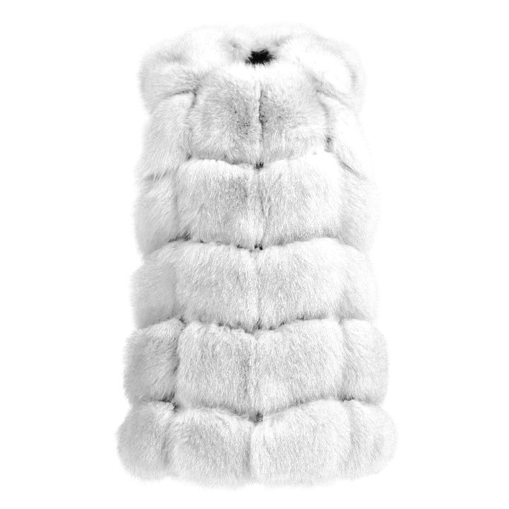 Classy White Vest in Fox Fur